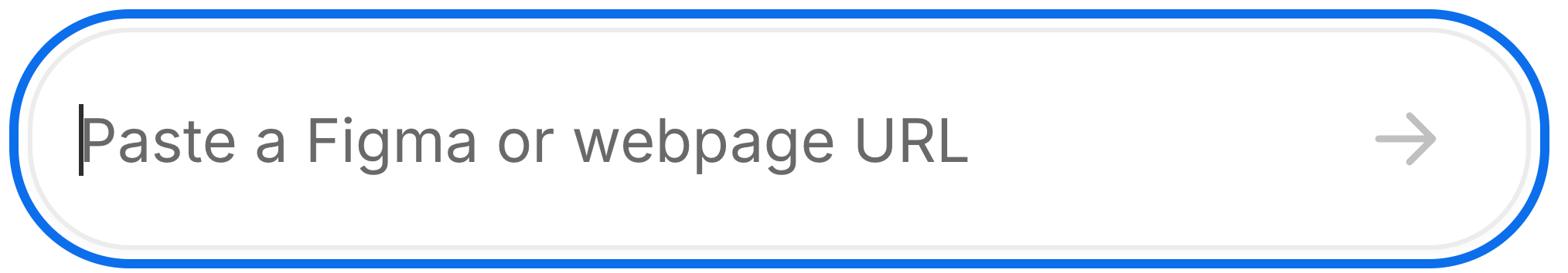A close-up of the complete, empty Design URL field and its submit arrow in the Online Simulator.